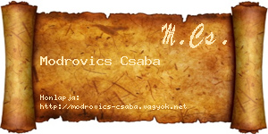 Modrovics Csaba névjegykártya
